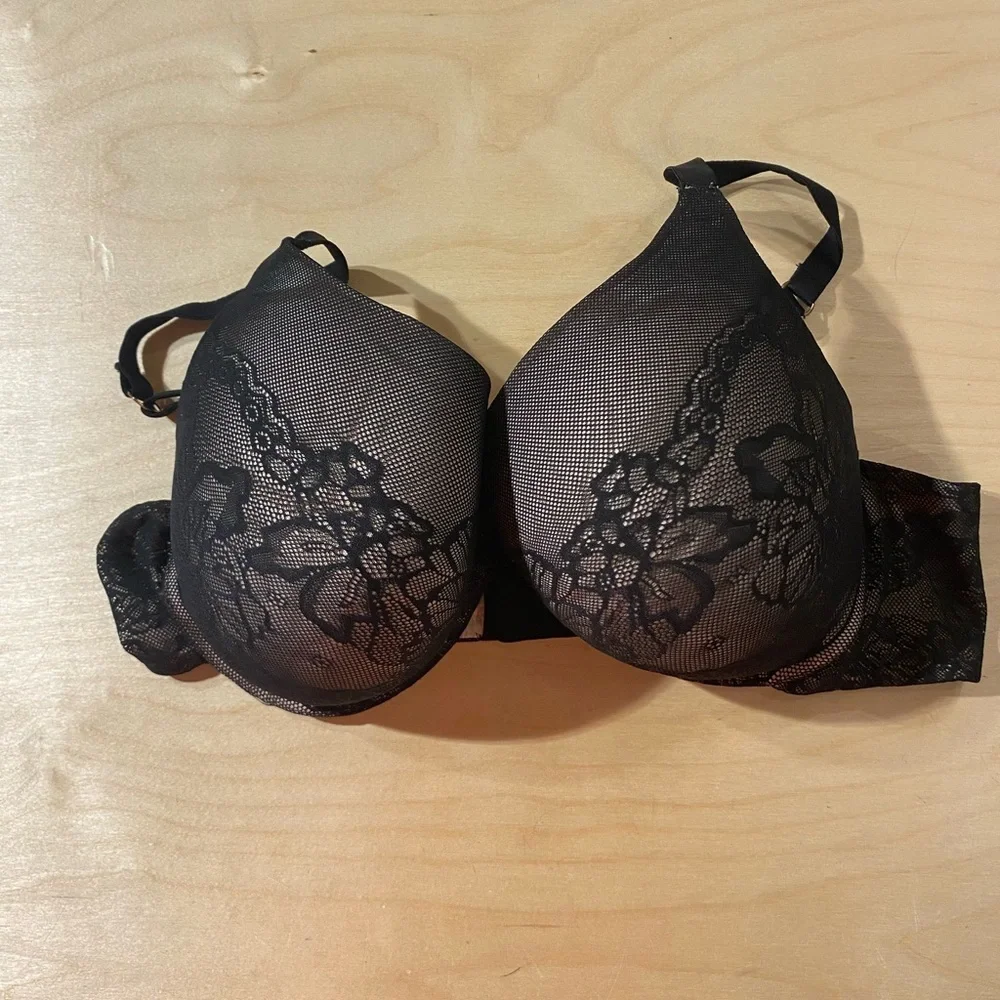 Secret Treasures Black Floral Lace Underwire Bra 42C (PQ)